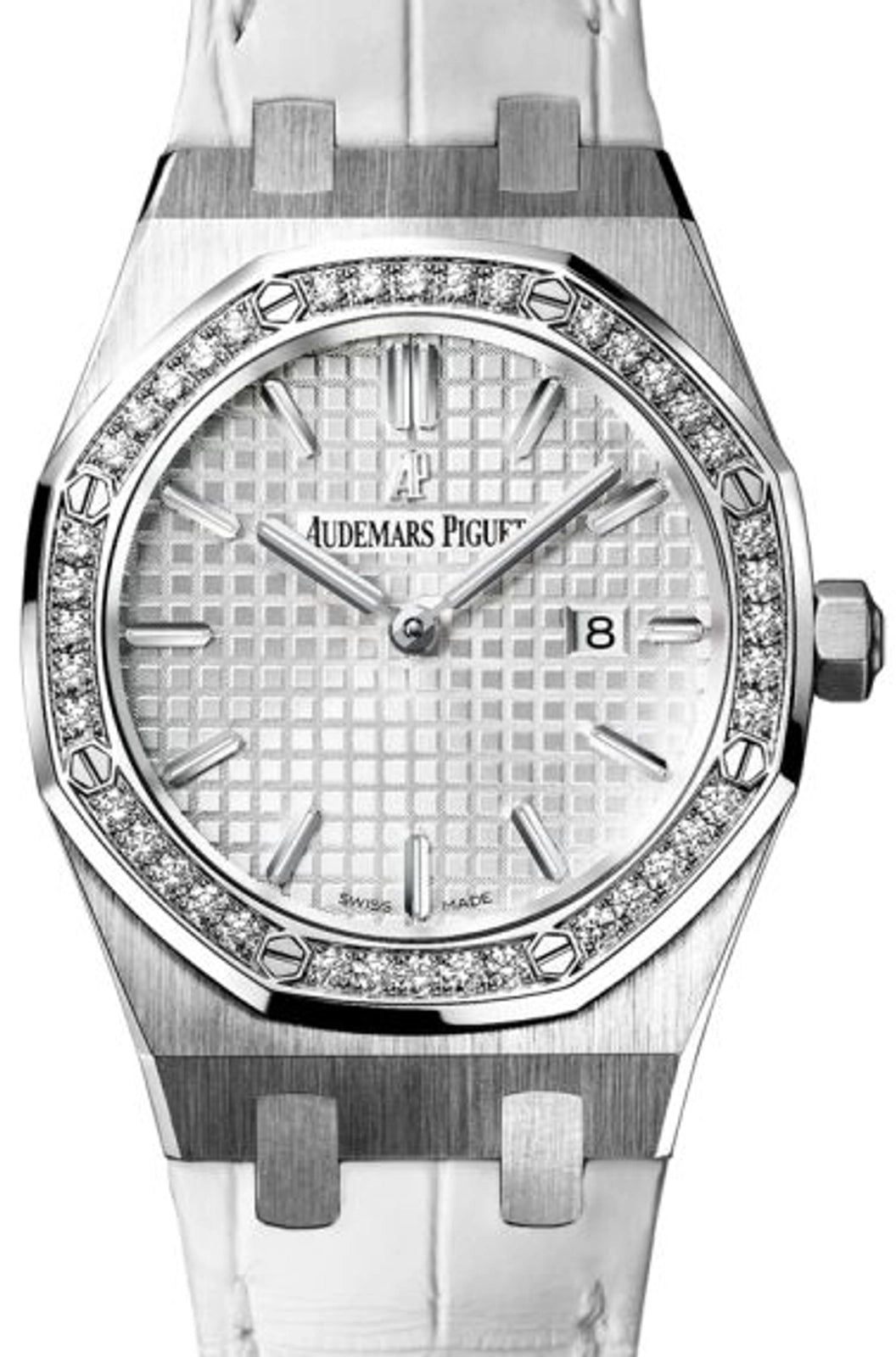 Audemars Piguet Royal Oak Quartz Ladies Silver Dial on Leather Strap 67651ST.ZZ.D011CR.01 Card 2018