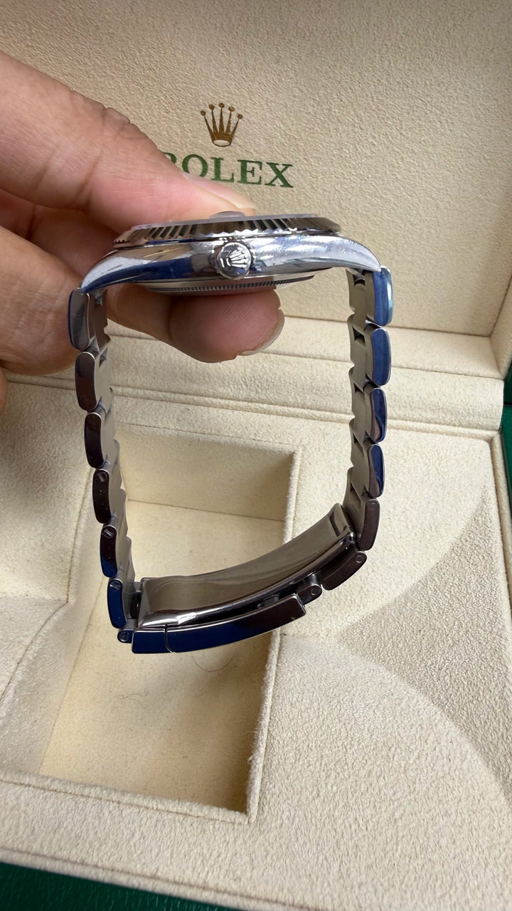 Rolex Datejust 41 Dark Rhodium Index Dial on Oyster 126334