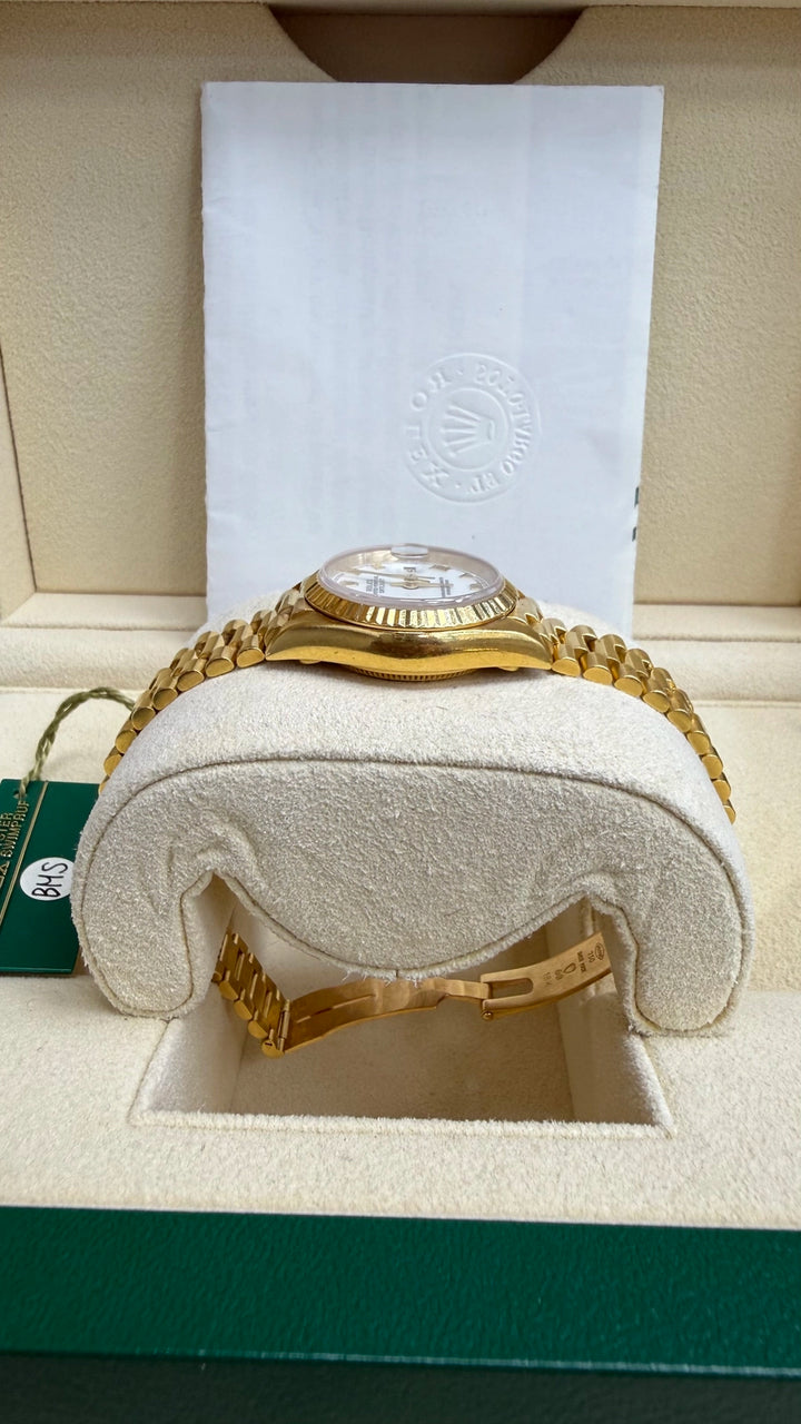 Rolex Datejust Lady President White Roman Dial on President 69178 Papers 1996