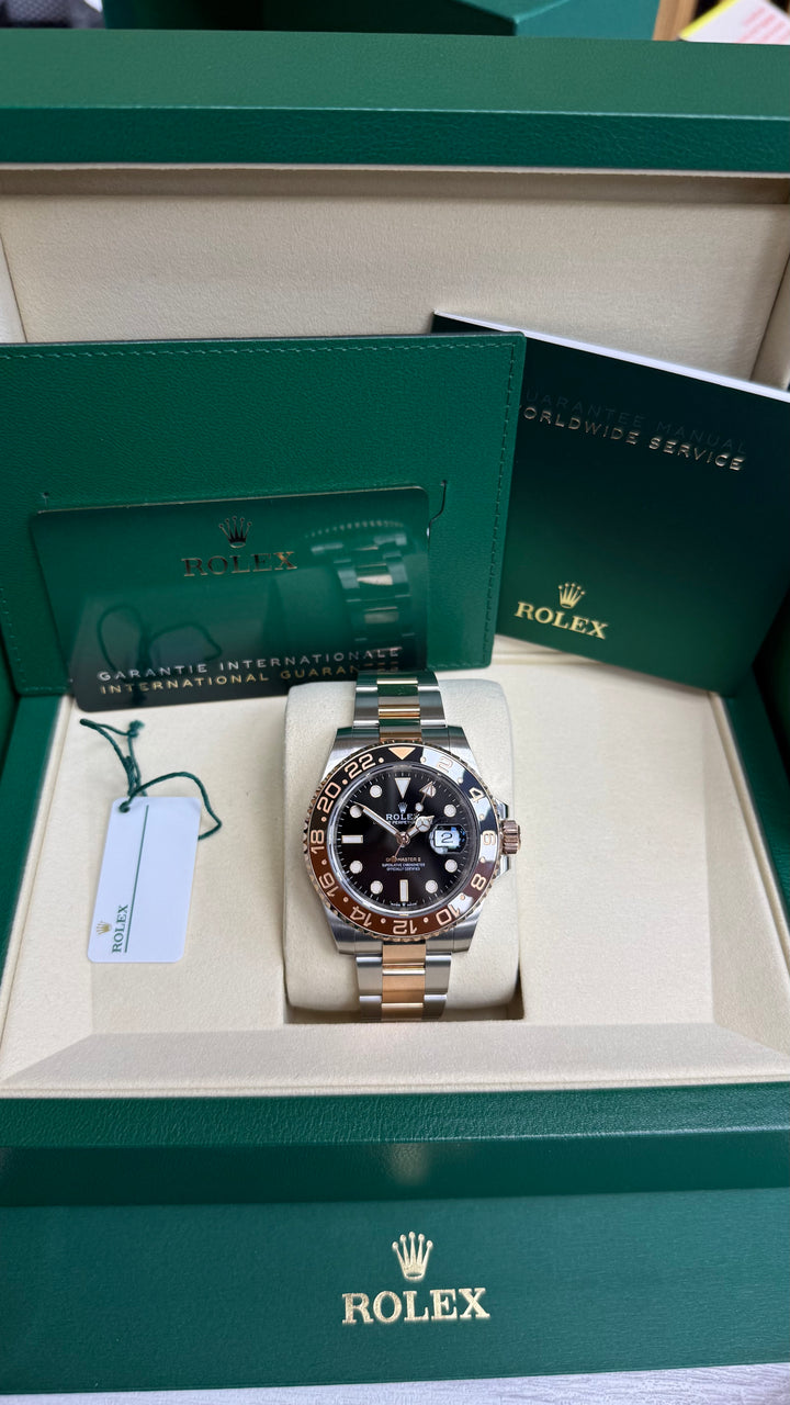 Rolex GMT-Master II "Root Beer" Black Dial on Oyster 126711CHNR Card 2021