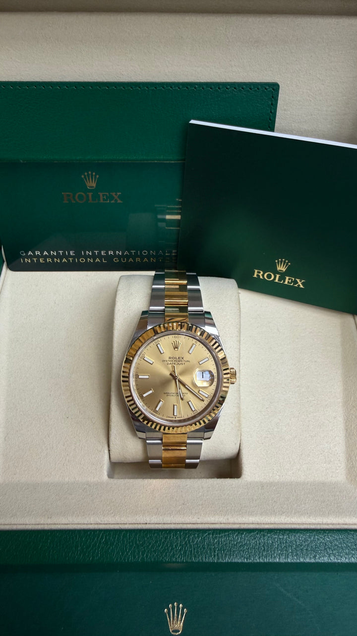 Rolex Datejust 41 Champagne Index Dial on Oyster 126333 Card 2021