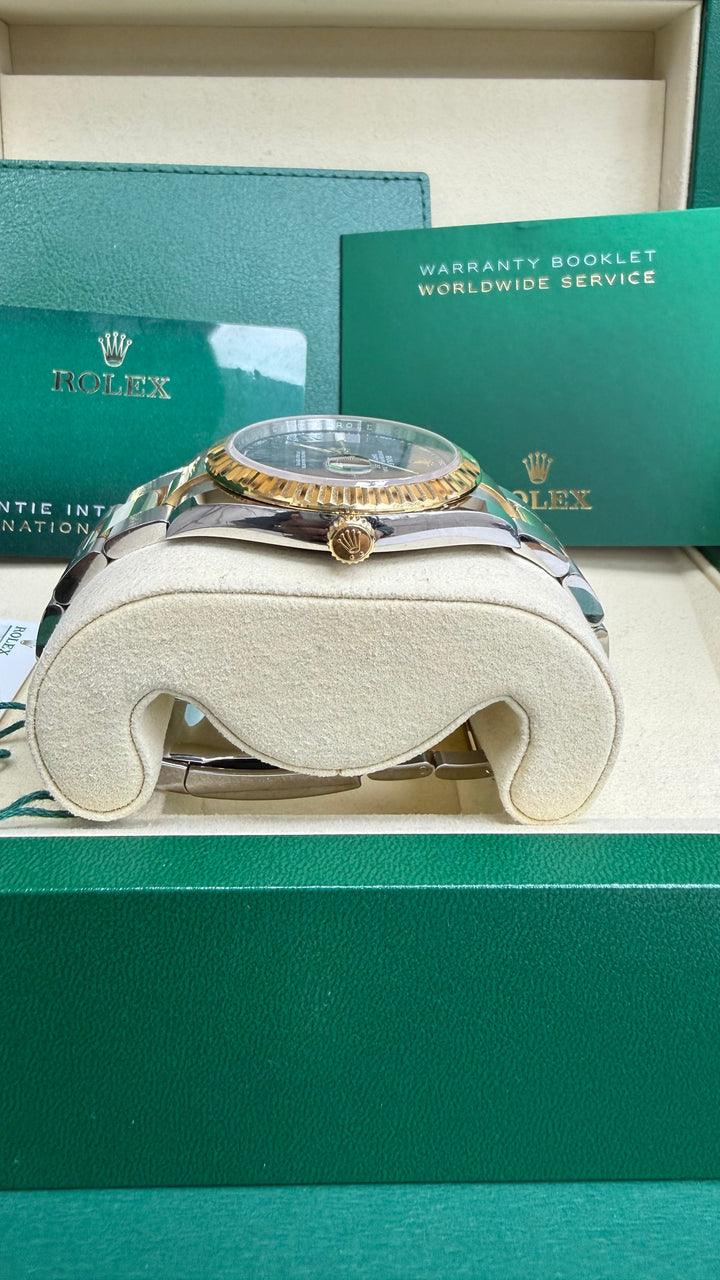 Rolex Datejust 41 Slate Green Roman Dial on Oyster 126333 Card 2021
