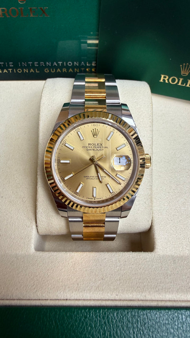 Rolex Datejust 41 Champagne Index Dial on Oyster 126333 Card 2021