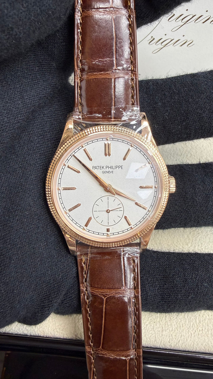 Patek Philippe Calatrava Manually Wound Mechanical Movement Silver Dial on Strap 6119R-001 Papers 2026