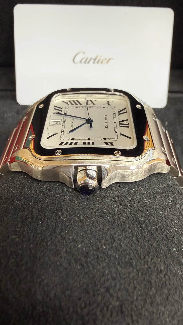 Cartier Santos de Cartier Large Silver Dial on Bracelet WSSA0018 Complete 2025