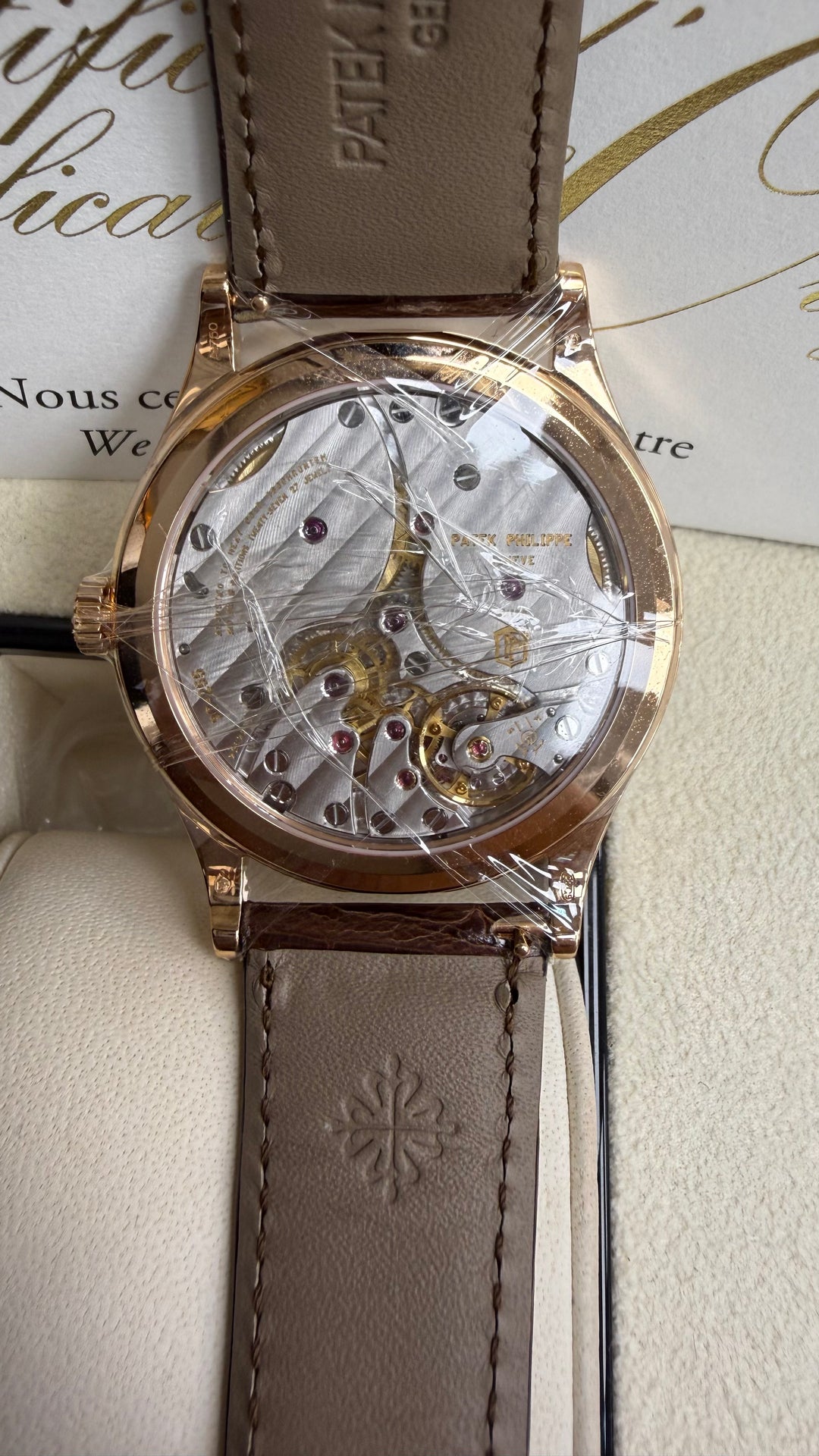 Patek Philippe Calatrava Manually Wound Mechanical Movement Silver Dial on Strap 6119R-001 Papers 2026