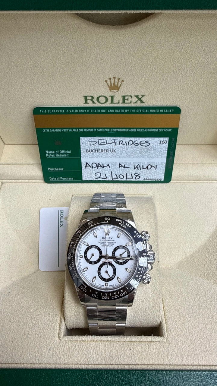 Rolex Daytona "Panda" White Dial on Oyster 116500LN Card 2018