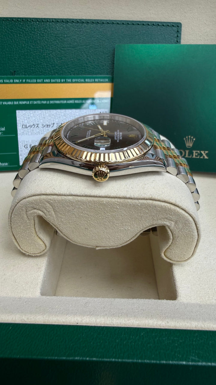 Rolex Datejust 41 Slate Green Roman Dial on Jubilee 126333 Card 2019