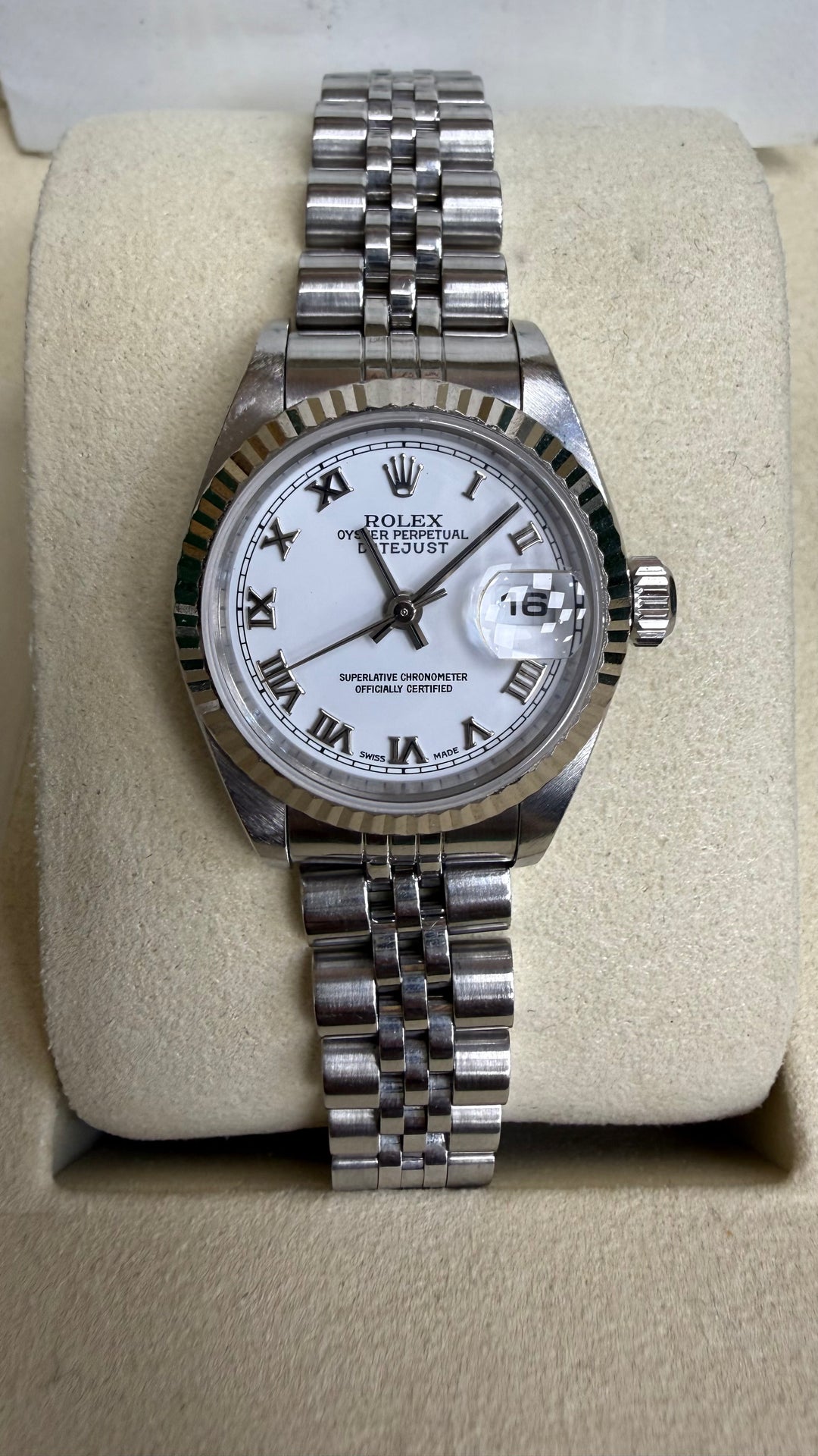 Rolex Datejust Lady White Stick Dial on Jubilee 79173 Papers 2002