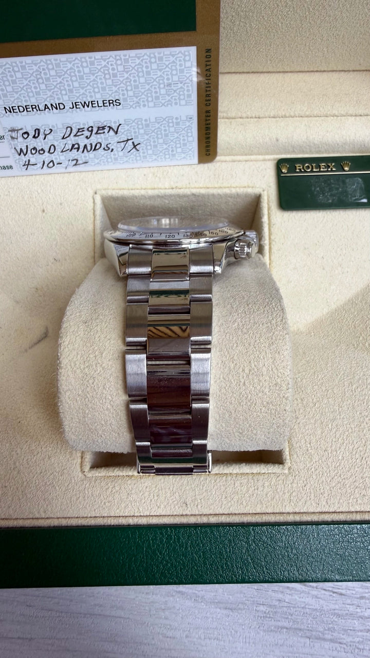 Rolex Daytona Black Dial on Oyster 116520 Card 2012
