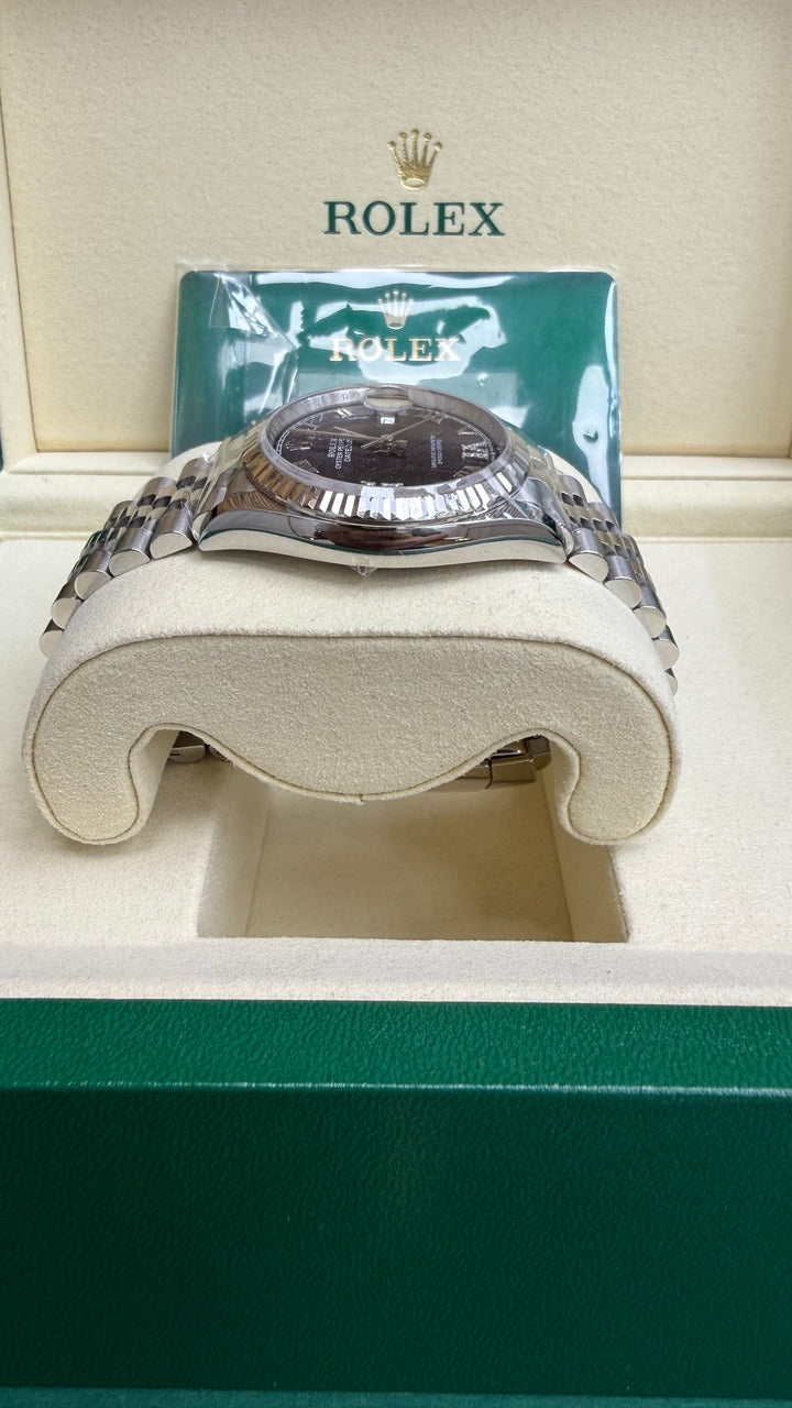 Rolex Datejust 36 Aubergine Purple Diamond Roman Vi And Ix Dial on Jubilee 126234 Card 2025