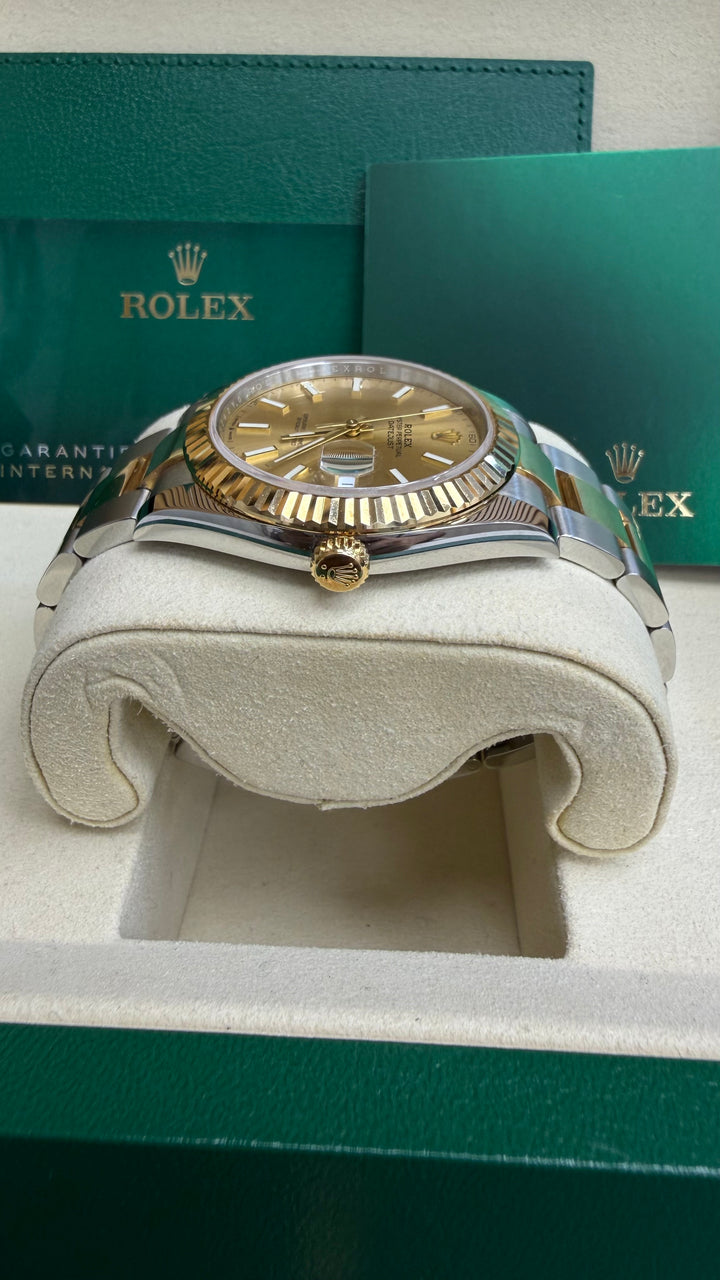 Rolex Datejust 41 Champagne Index Dial on Oyster 126333 Card 2021