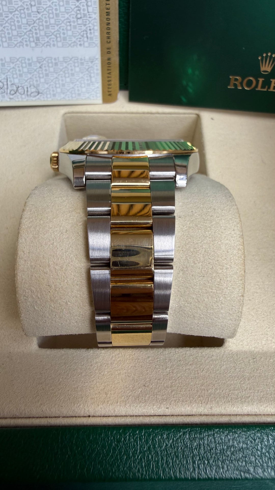 Rolex Datejust II Champagne Stick Dial on Oyster 116333 Card 2012