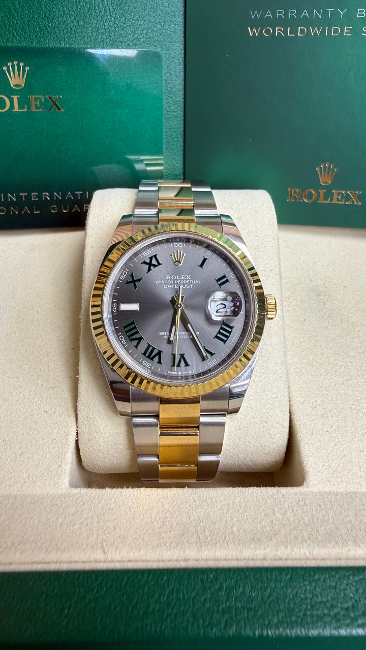 Rolex Datejust 41 Slate Green Roman Dial on Oyster 126333 2020
