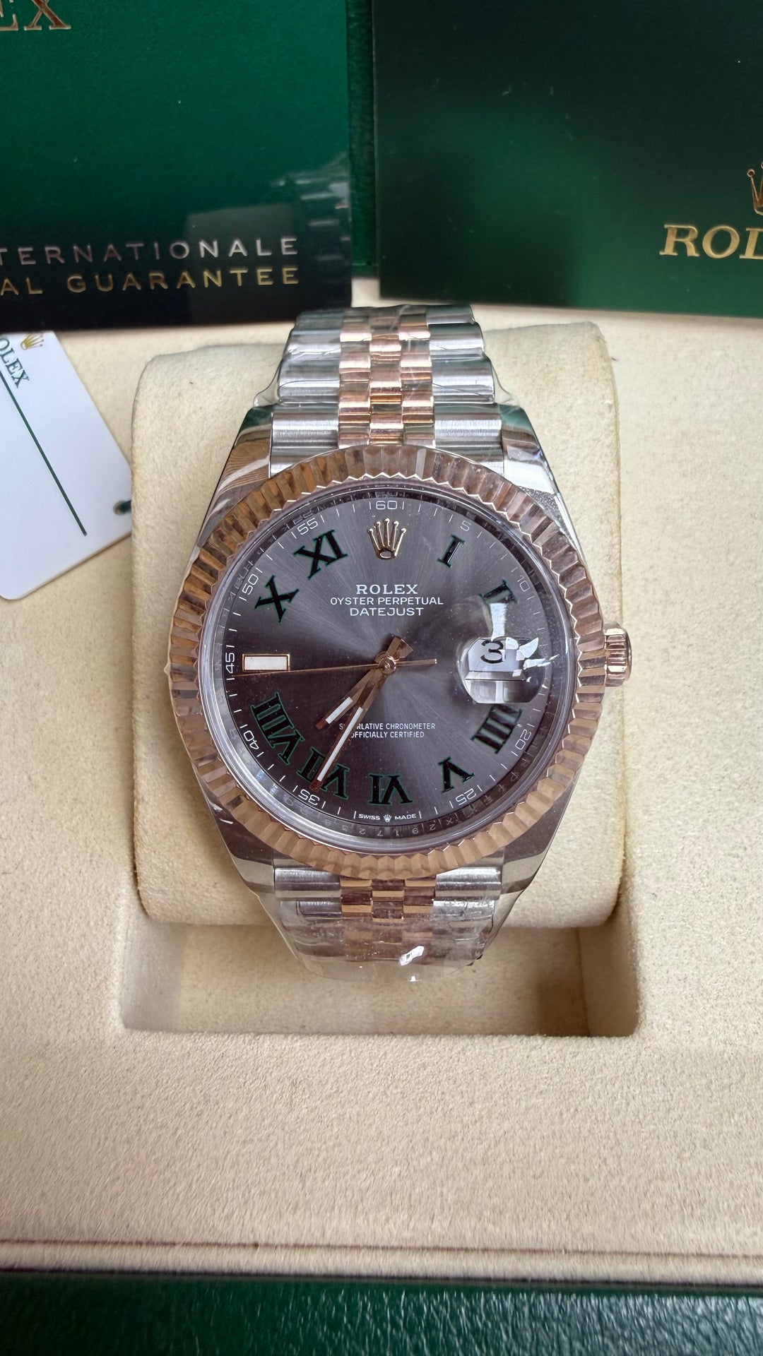 Rolex Datejust 41 Slate Gray Green Roman Dial on Jubilee 126331 Card 2023