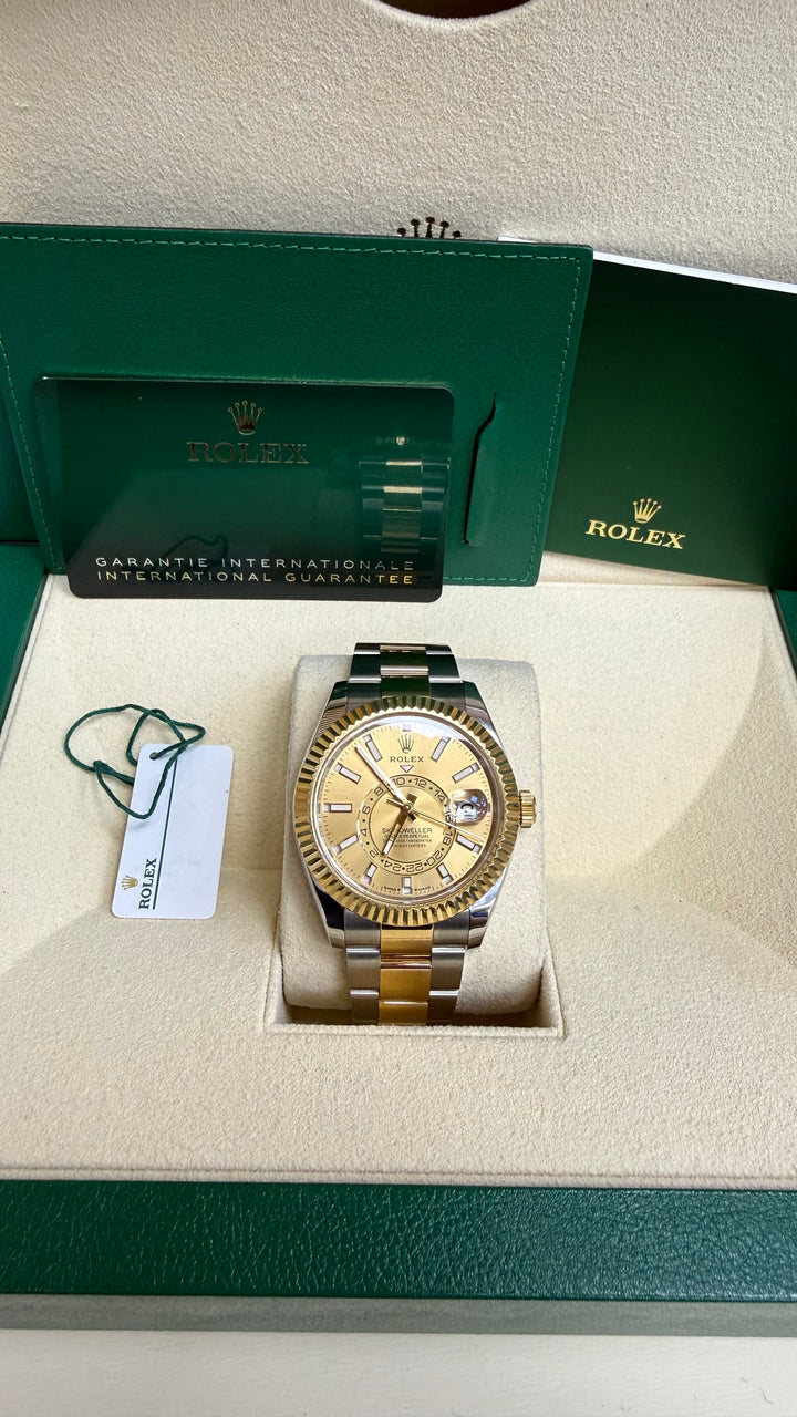Rolex SkyDweller Champagne Index Dial on Oyster 336933 Card 2024