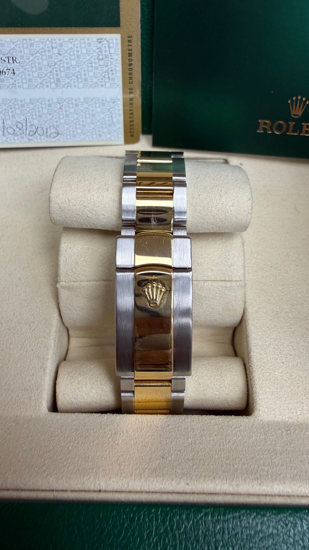 Rolex Datejust II Champagne Stick Dial on Oyster 116333 Card 2012