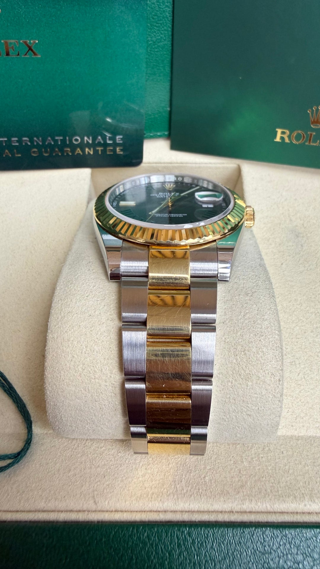 Rolex Datejust 41 Slate Green Roman Dial on Oyster 126333 Card 2021