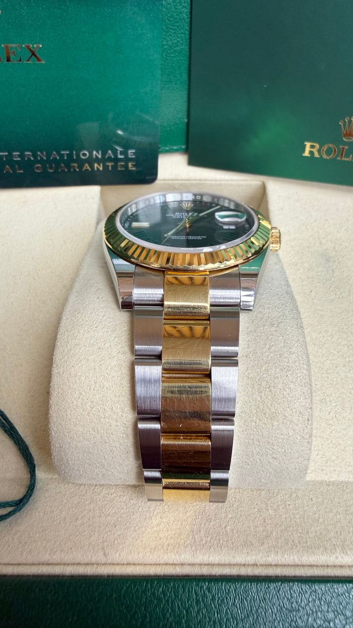 Rolex Datejust 41 Slate Green Roman Dial on Oyster 126333 Card 2021