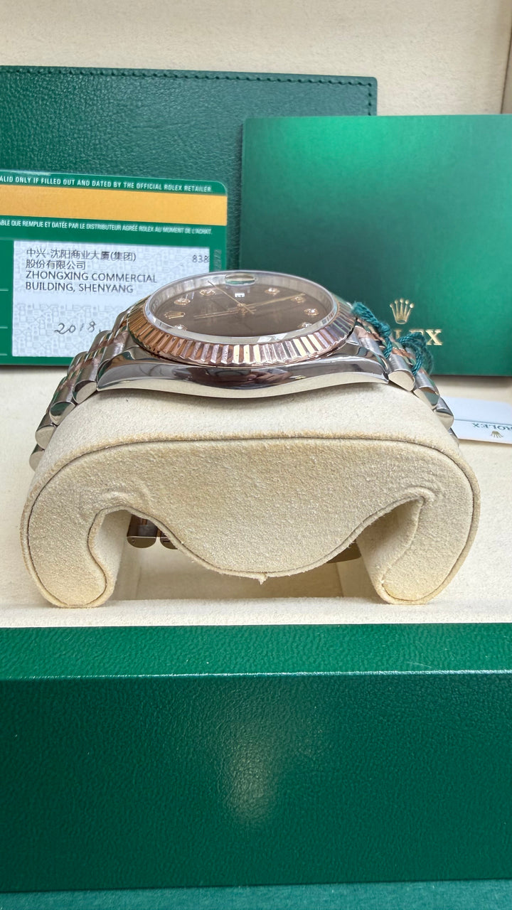Rolex Datejust 41 Chocolate Diamond Dial on Jubilee 126331 Card 2018