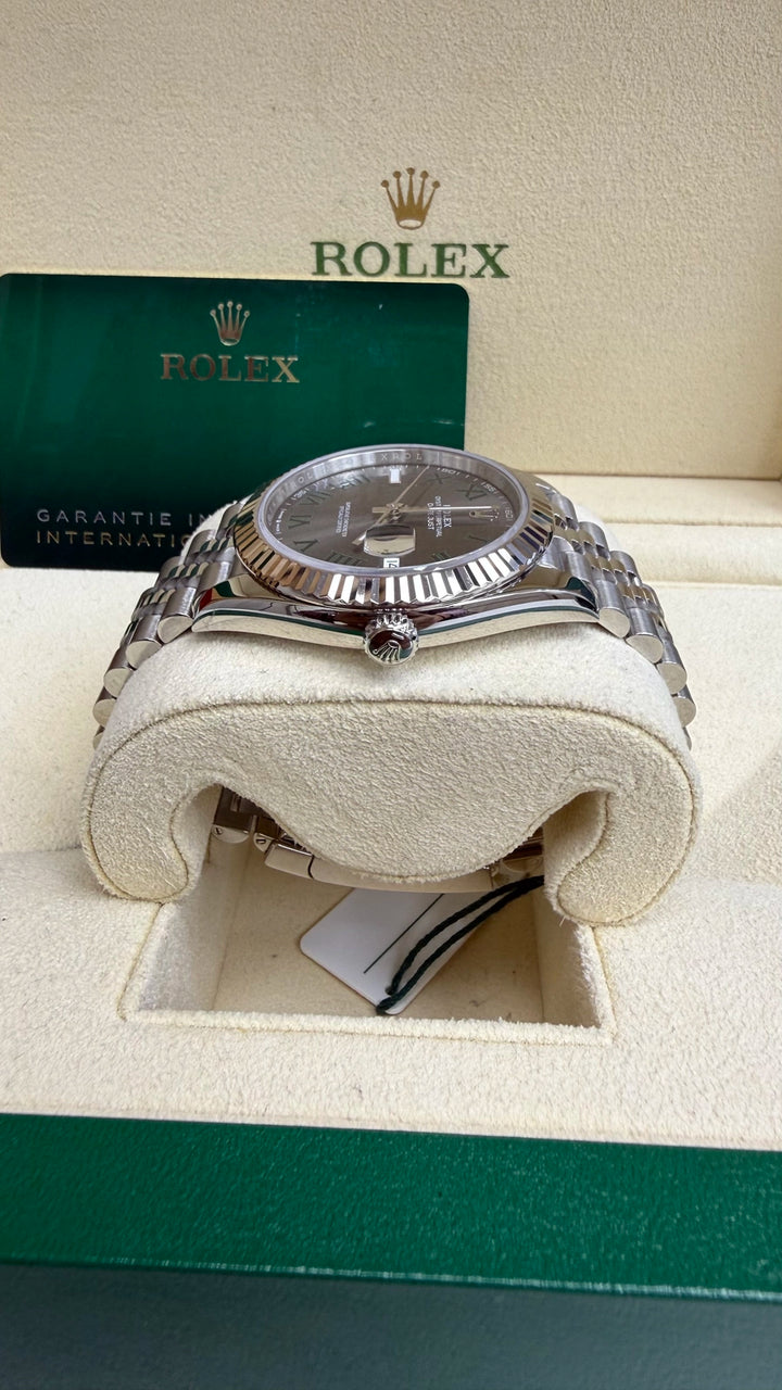 Rolex Datejust 41 Slate Green Roman Dial on Jubilee 126334 Card 2024