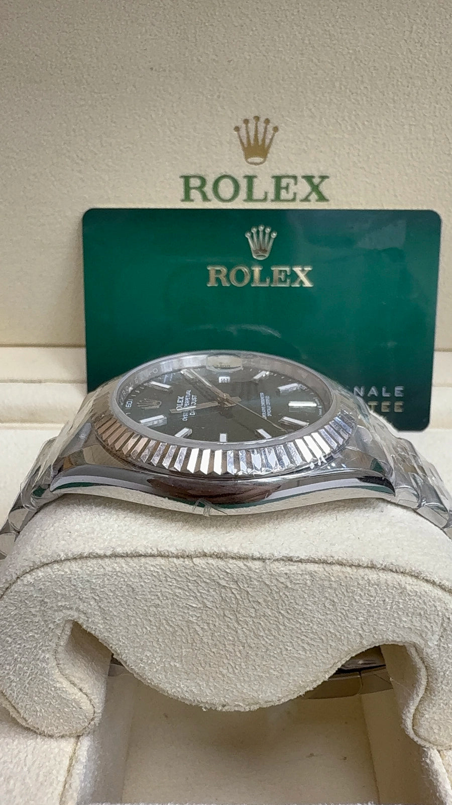 Rolex Datejust 41 Mint Green Index Dial on Jubilee 126334 Card 2023