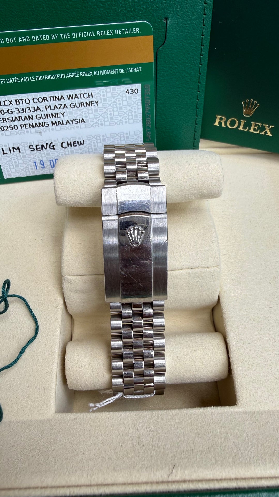 Rolex Datejust 41 Dark Rhodium Index Dial on Jubilee 126334 Card 2018