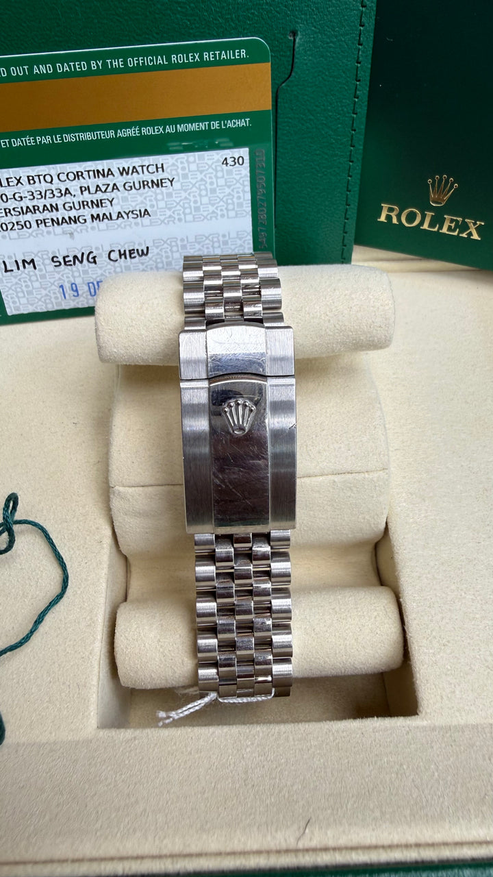 Rolex Datejust 41 Dark Rhodium Index Dial on Jubilee 126334 Card 2018
