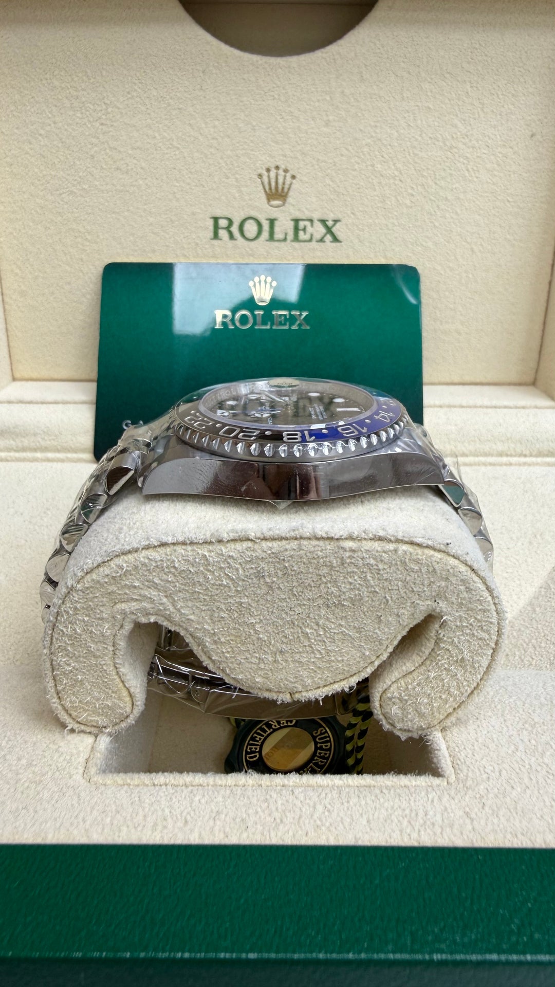 Rolex GMT-Master II Batgirl Black Dial on Jubilee 126710BLNR Card 2026