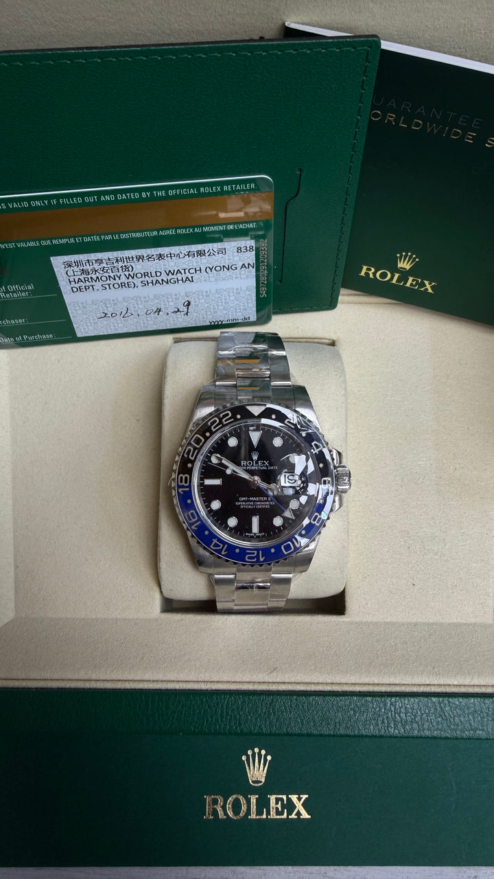Rolex GMT-Master II 'Batman' Black Dial on Oyster 116710BLNR Card 2016