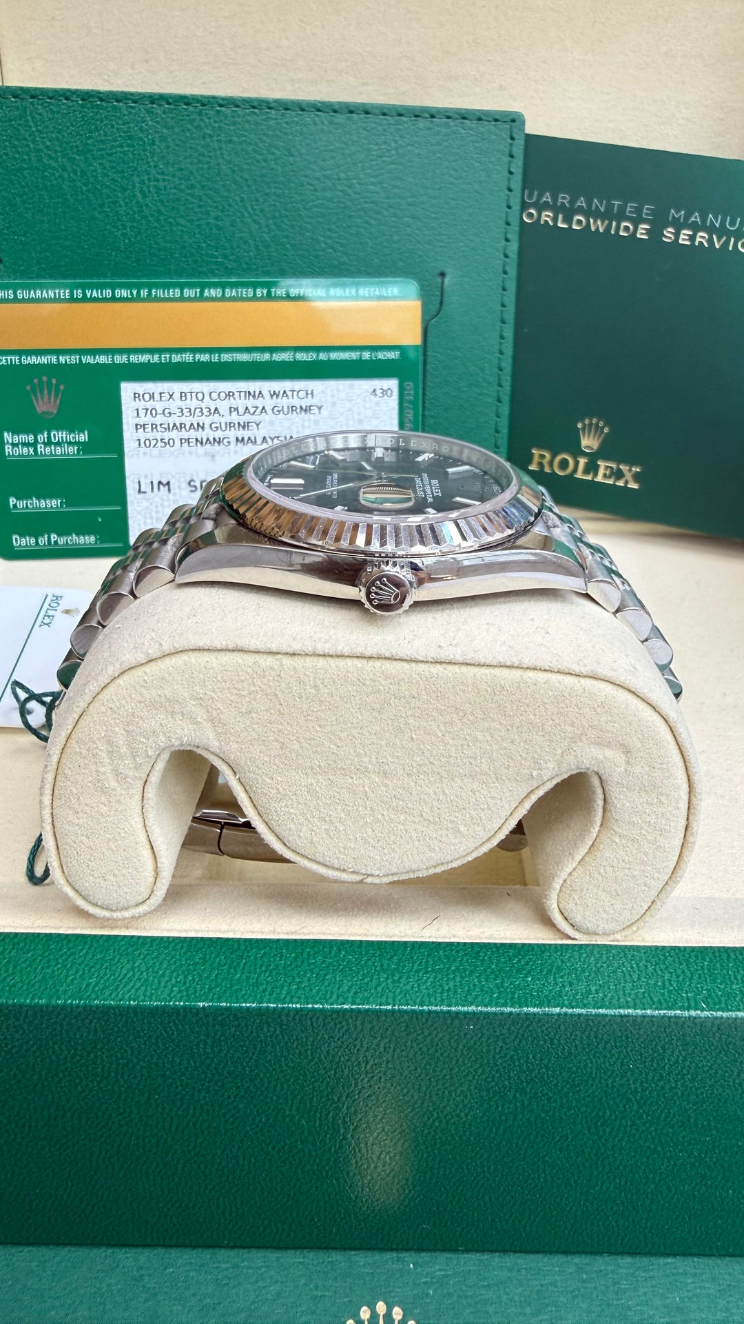 Rolex Datejust 41 Dark Rhodium Index Dial on Jubilee 126334 Card 2018