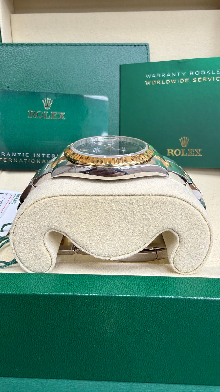 Rolex Datejust 41 Slate Green Roman Dial on Oyster 126333 Card 2021