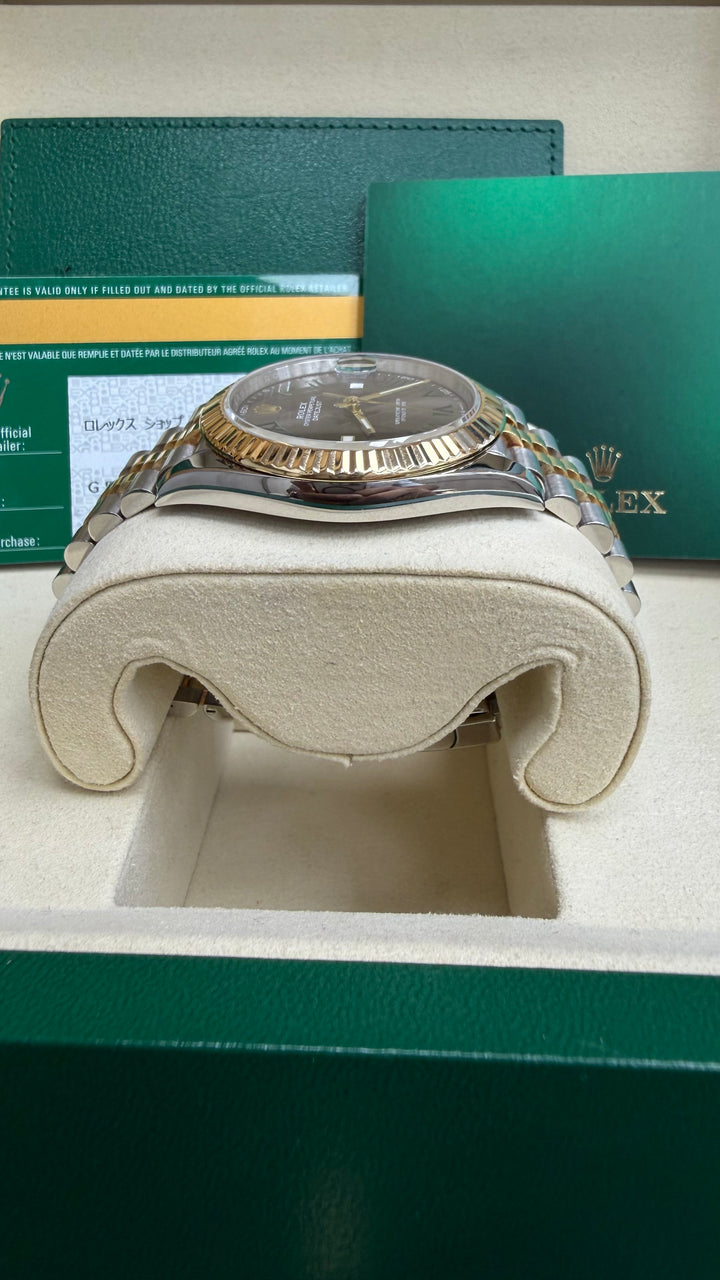 Rolex Datejust 41 Slate Green Roman Dial on Jubilee 126333 Card 2019