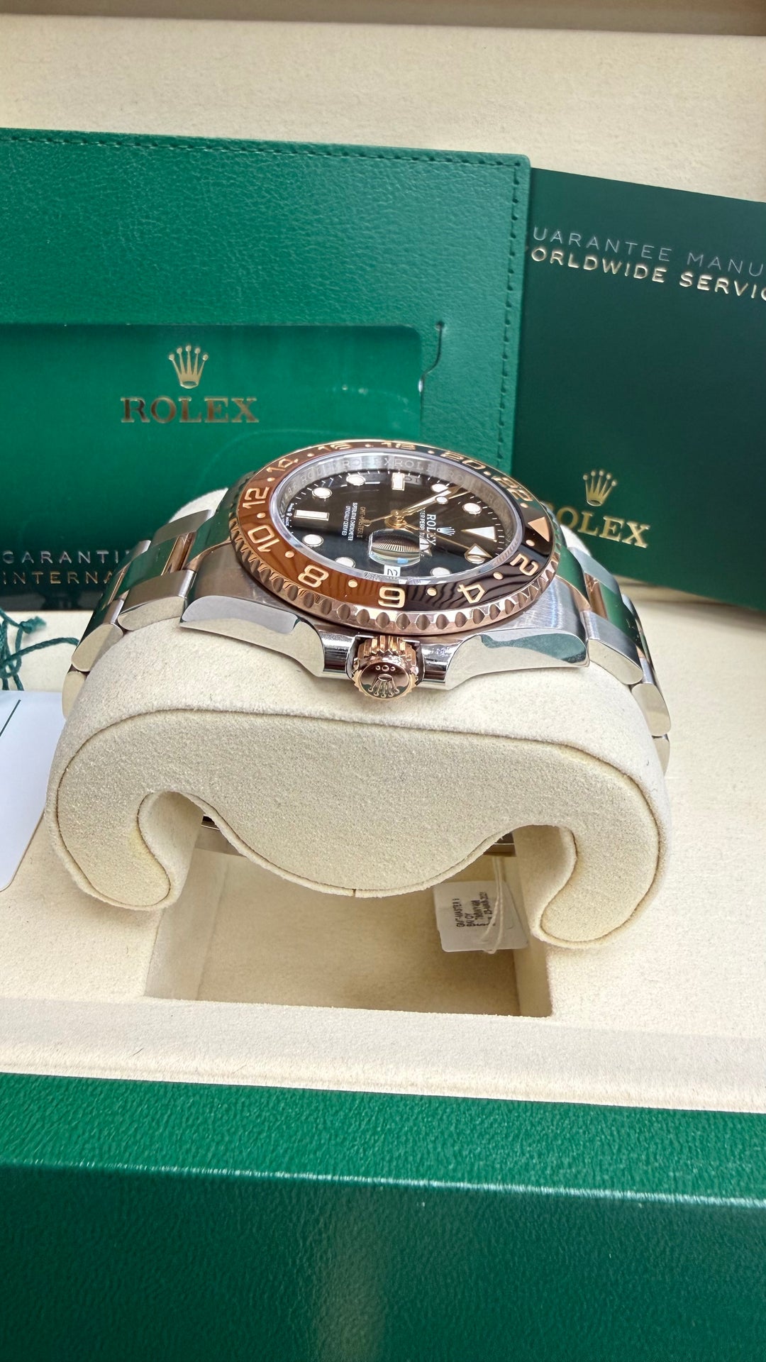 Rolex GMT-Master II "Root Beer" Black Dial on Oyster 126711CHNR Card 2021