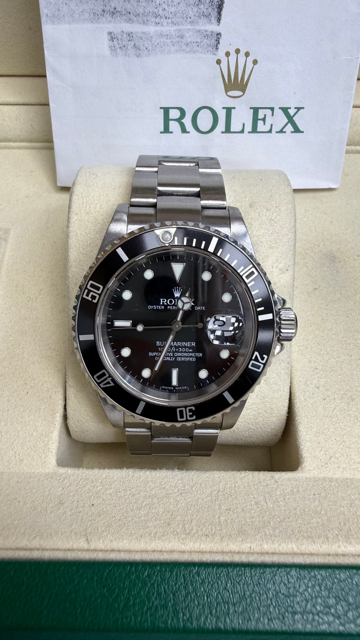 Rolex Submariner Black Dial on Oyster 16610LN Papers 2006