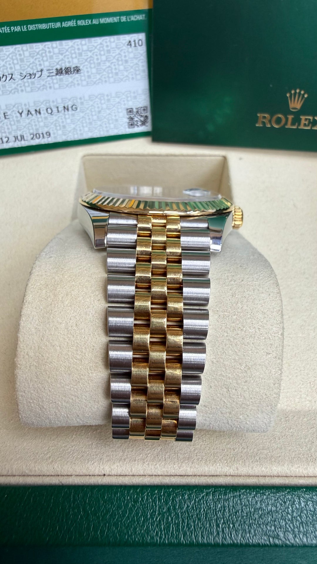 Rolex Datejust 41 Slate Green Roman Dial on Jubilee 126333 Card 2019