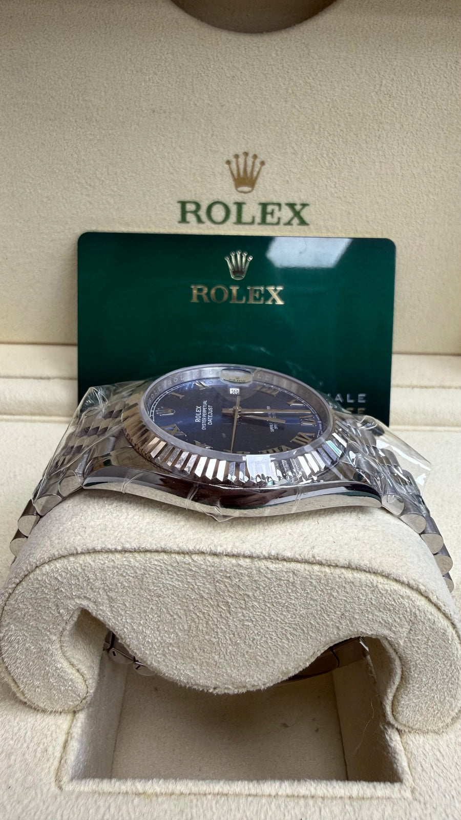 Rolex Datejust 41 Blue Roman Dial on Jubilee 126334 Card 2022