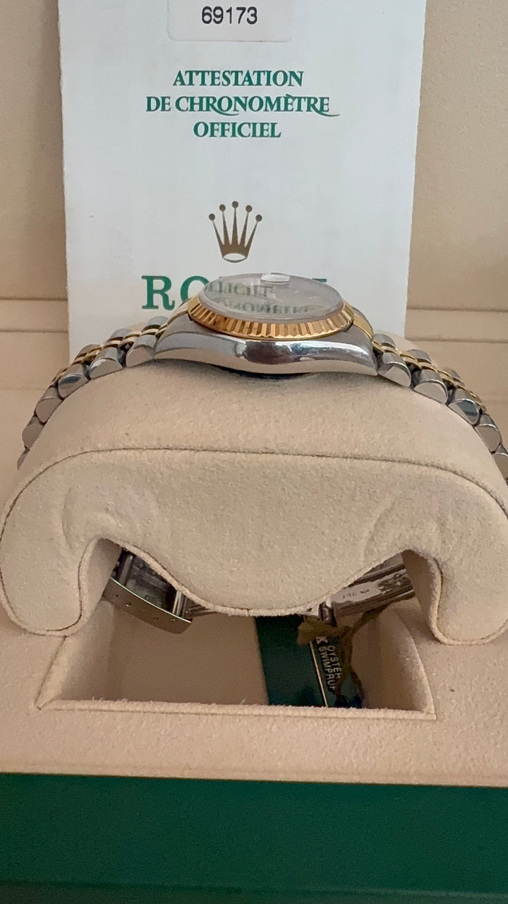 Rolex Datejust Lady Champagne Stick Dial on Jubilee 69173 Papers 1999