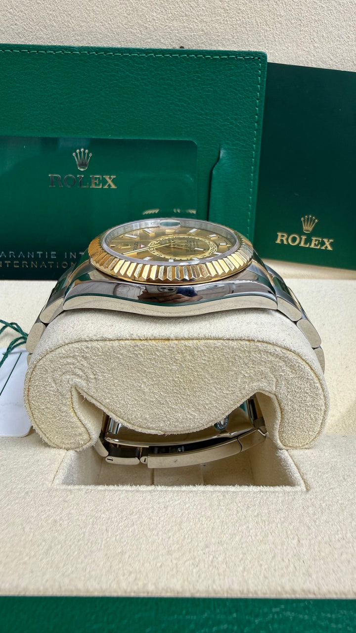 Rolex SkyDweller Champagne Index Dial on Oyster 336933 Card 2024