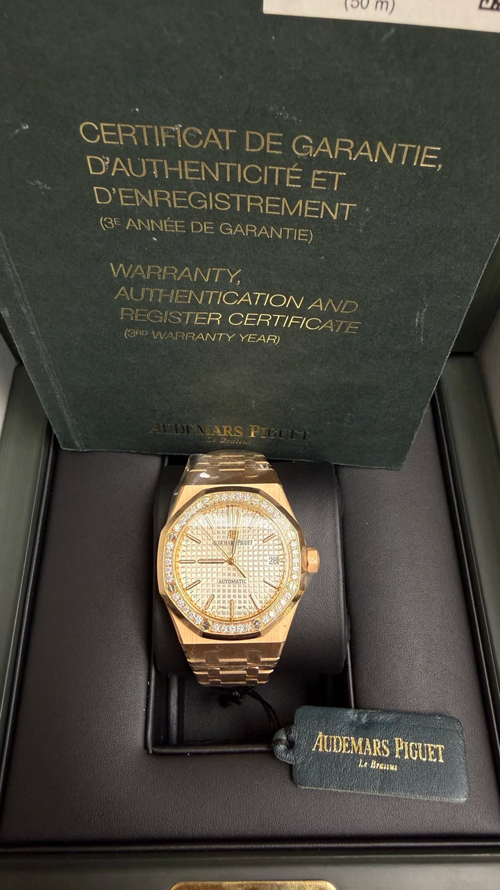 Audemars Piguet Royal Oak Selfwinding White Dial on Bracelet 15451OR.ZZ.1256OR.01 Papers 2016