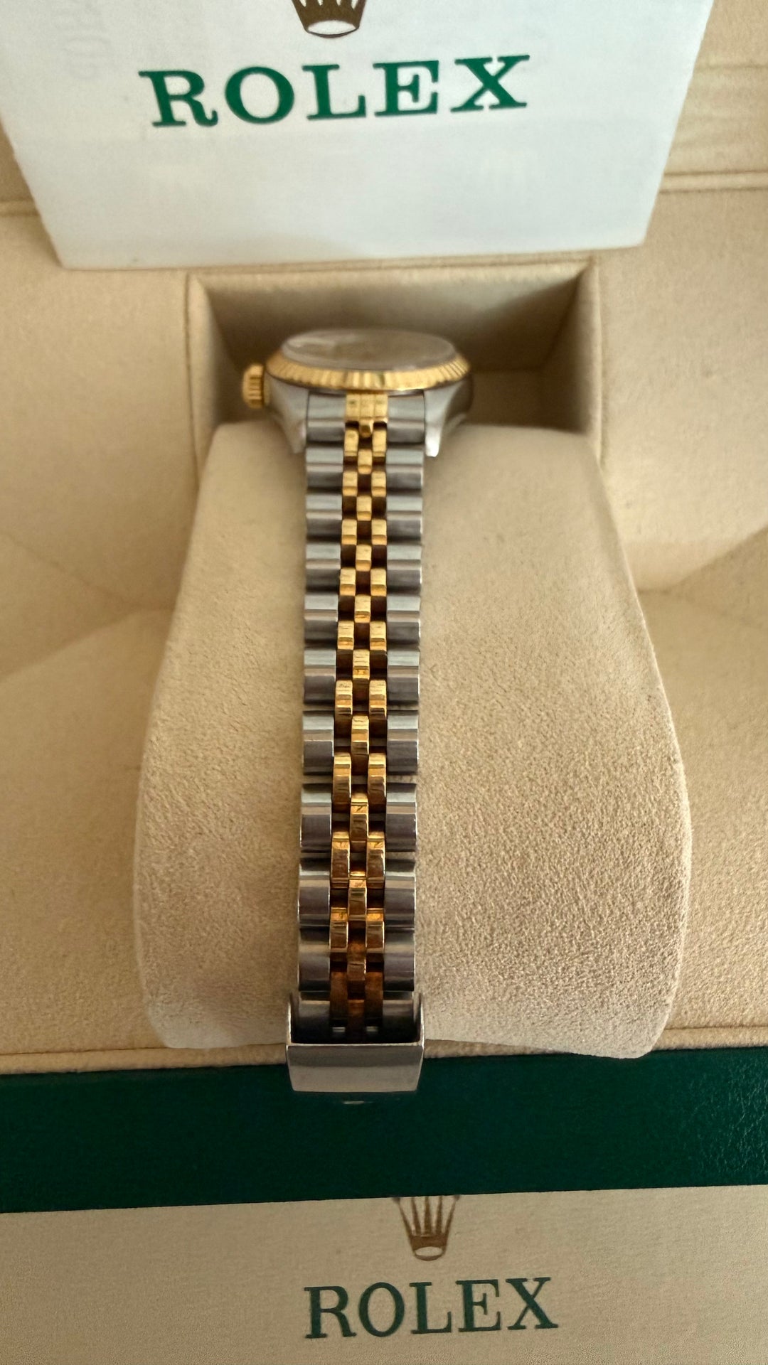 Rolex Datejust Lady Champagne Stick Dial on Jubilee 69173 Papers 1999