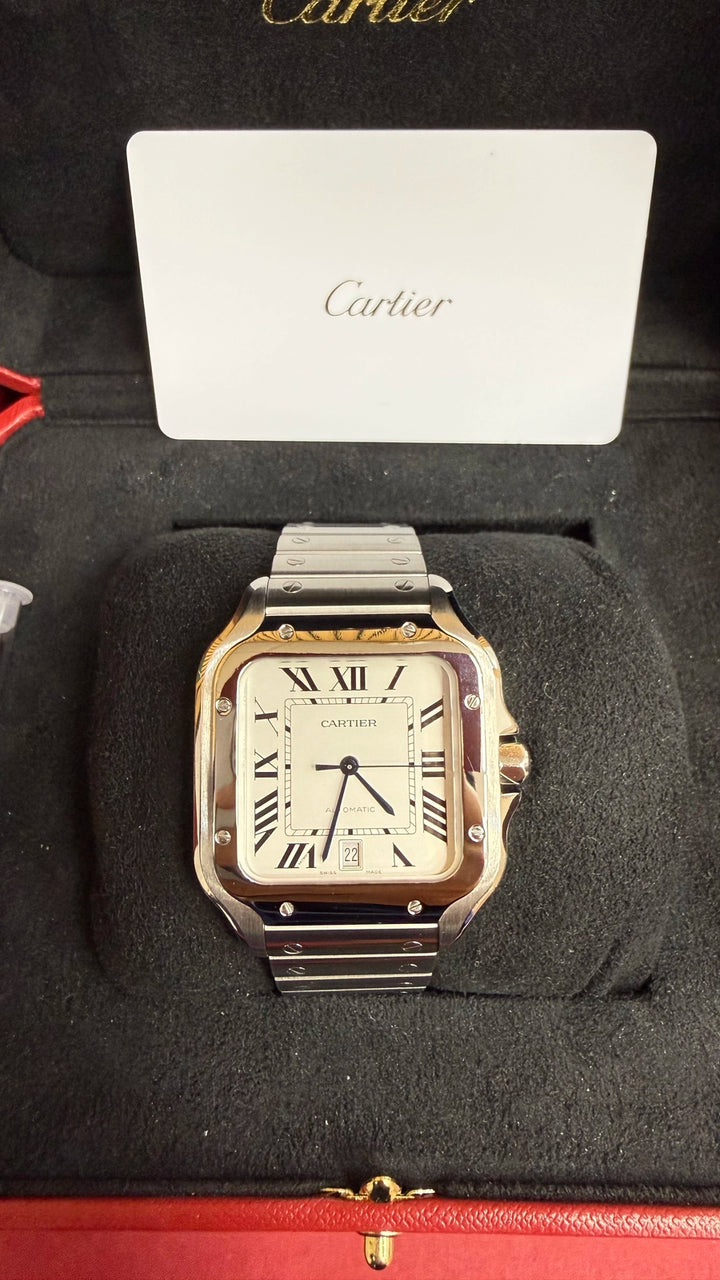 Cartier Santos de Cartier Large Silver Dial on Bracelet WSSA0018 Complete 2025