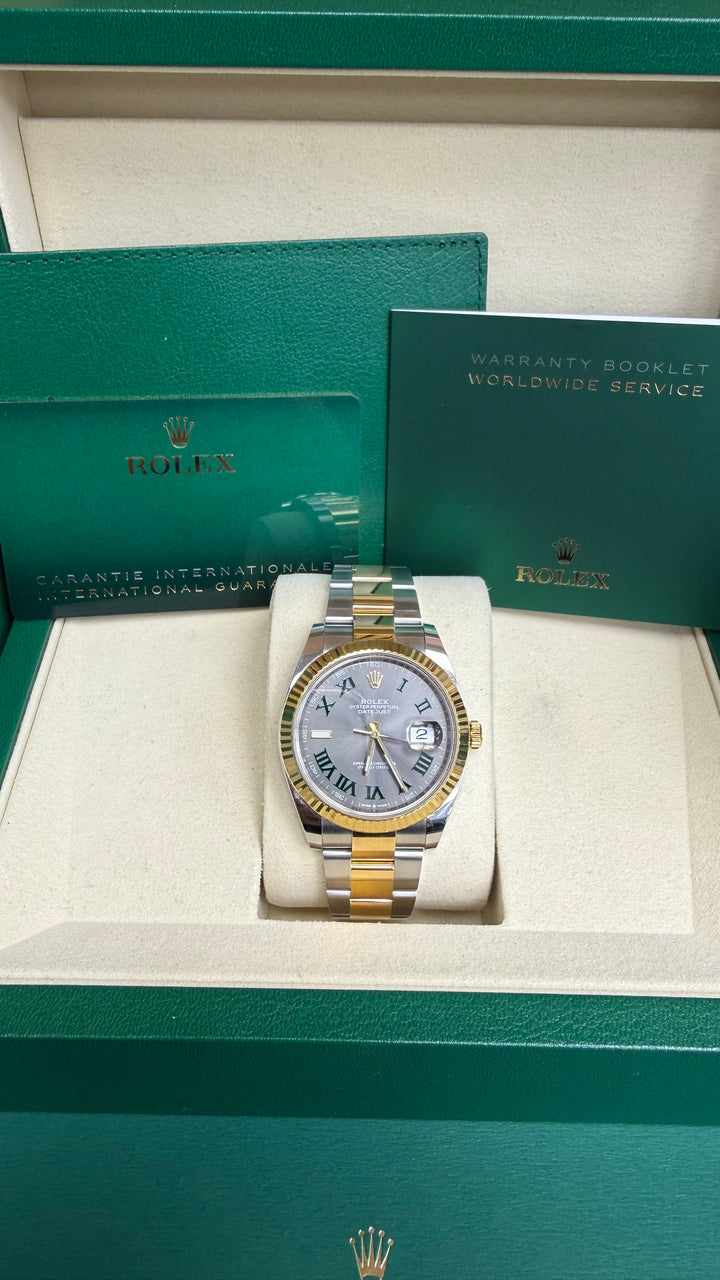Rolex Datejust 41 Slate Green Roman Dial on Oyster 126333 2020