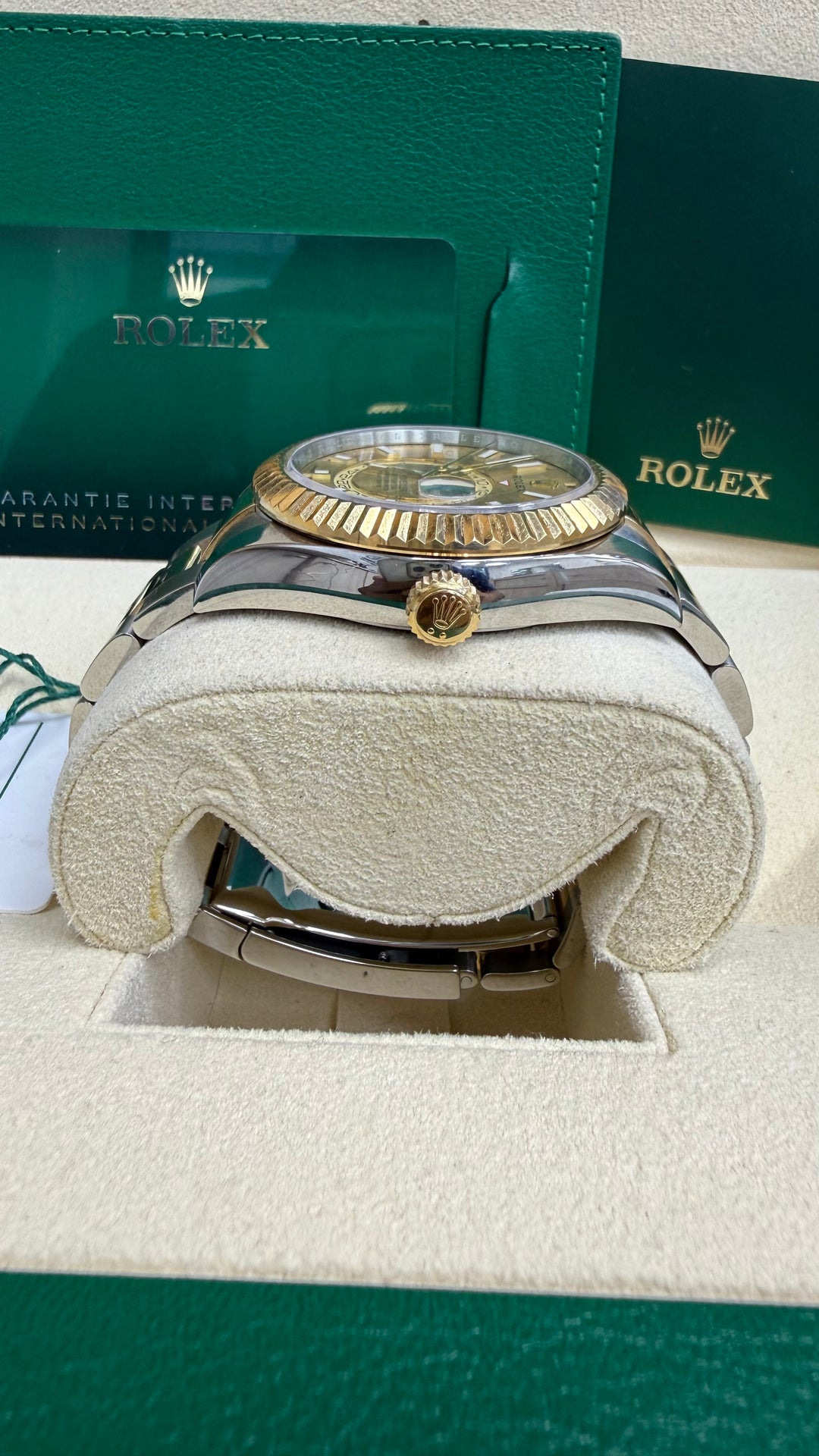 Rolex SkyDweller Champagne Index Dial on Oyster 336933 Card 2024