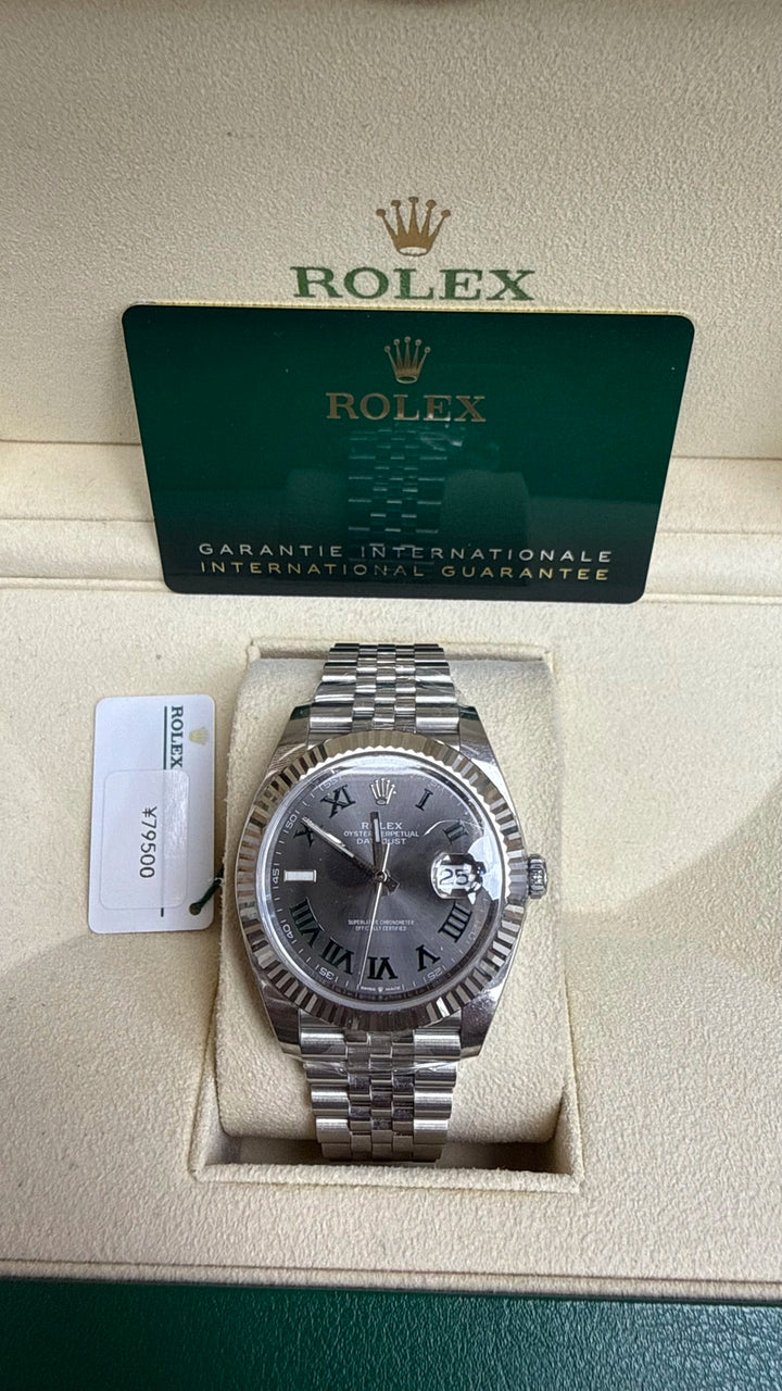 Rolex Datejust 41 Slate Green Roman Dial on Jubilee 126334 Card 2022