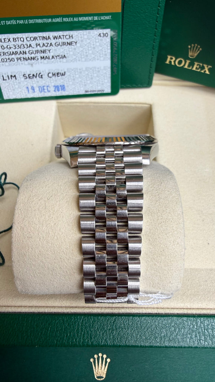 Rolex Datejust 41 Dark Rhodium Index Dial on Jubilee 126334 Card 2018