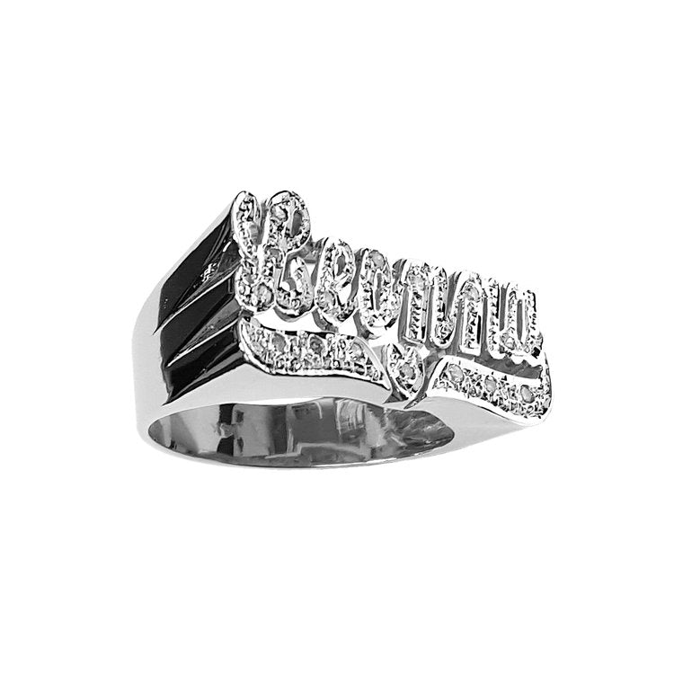 "LEONNA" Petite Script with Diamonds