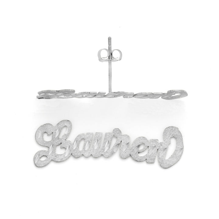 "Lauren" Curved Downwards Name Earrings