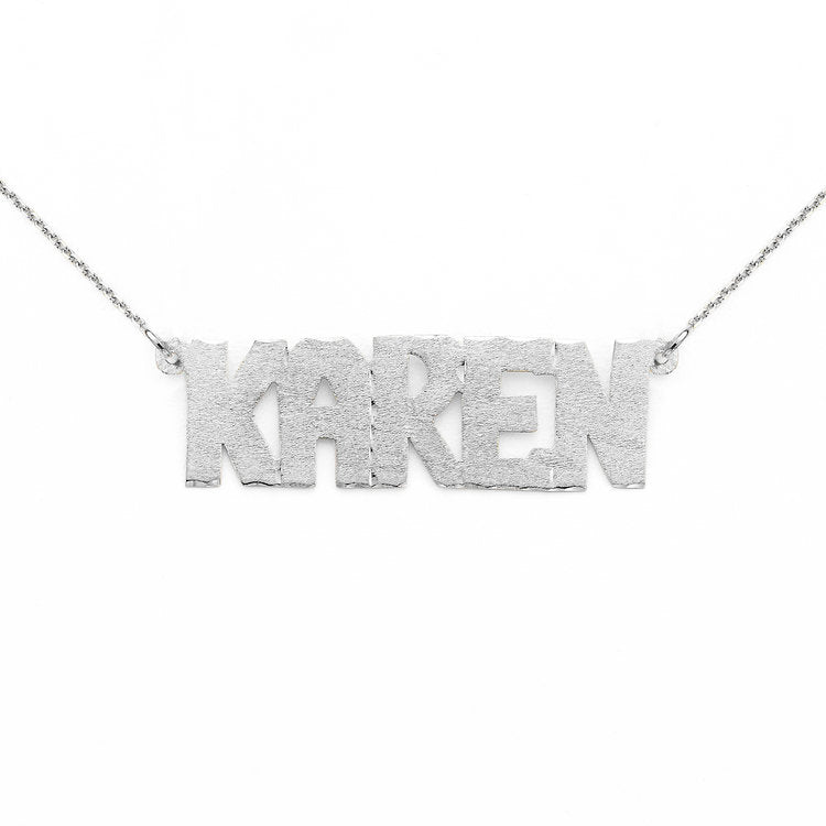 "Karen" Modern All Caps Name Necklace