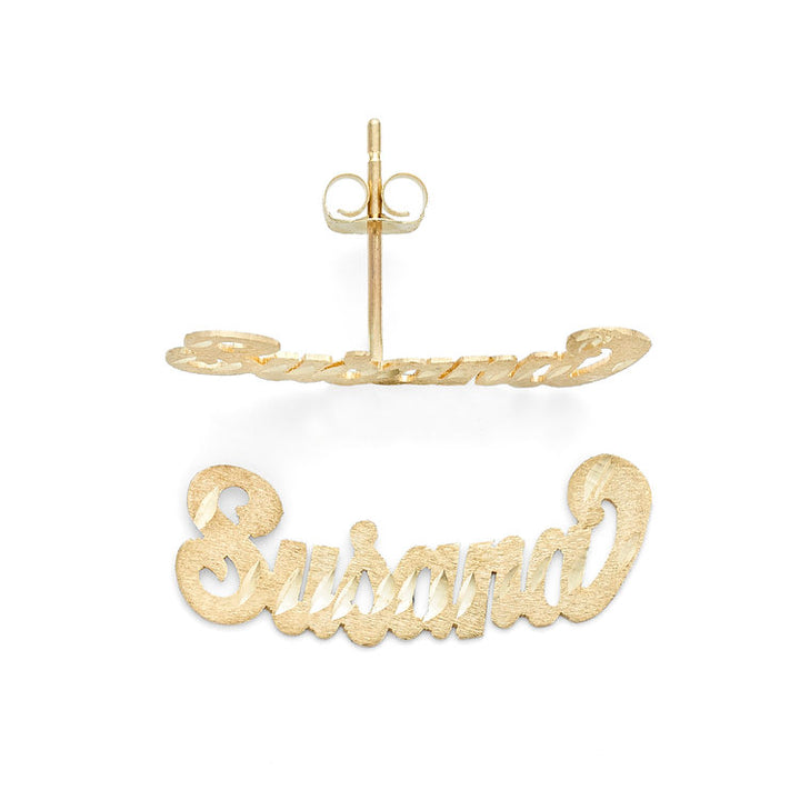 "Susan" Curved Upwards Name Earrings